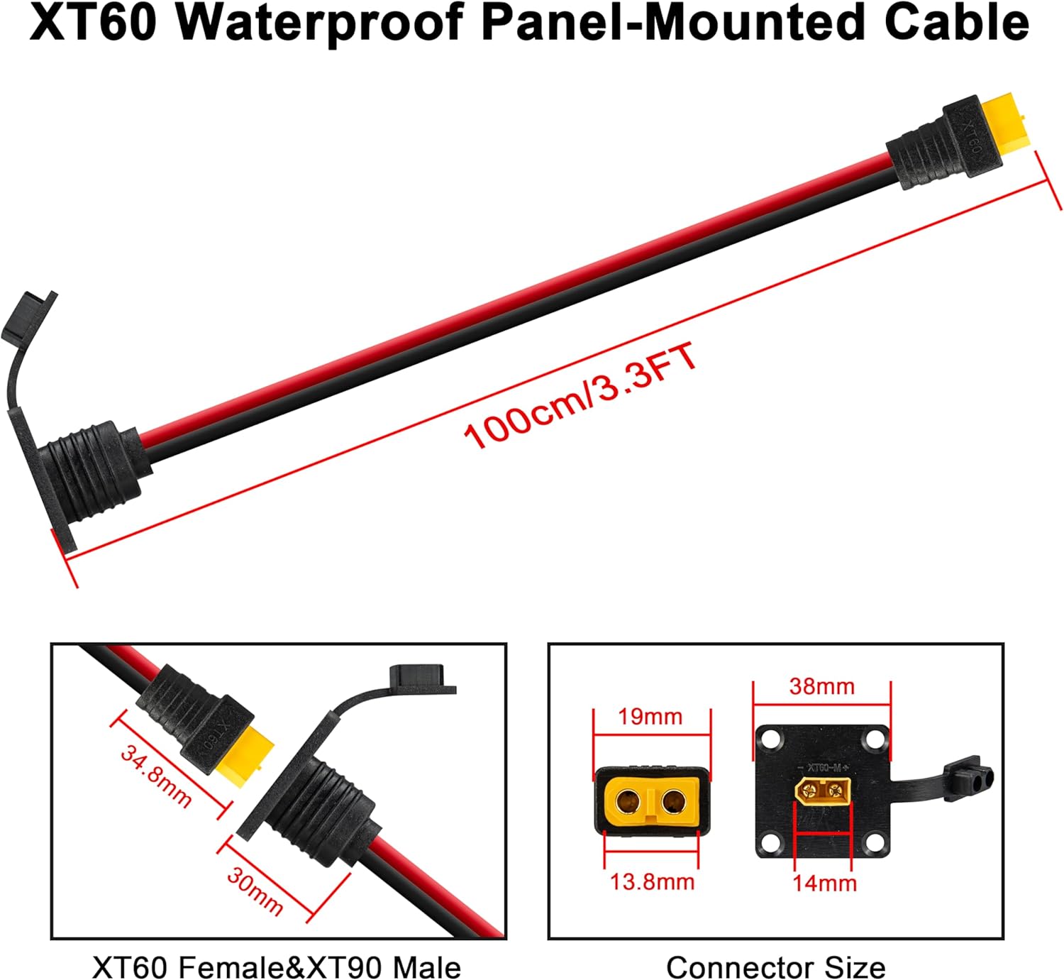 JMUYTOP 3FT 12AWG XT60 Panel M - Fpv Drone Charger 评论和价格